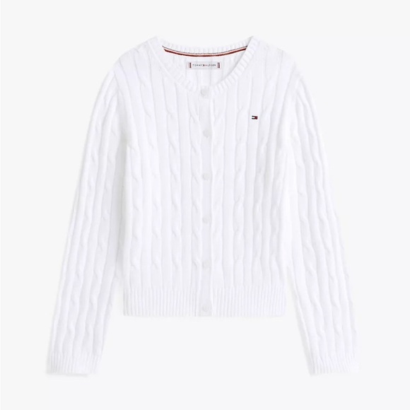 Tommy Hilfiger Other - Tommy Hilfiger Girls White Cable Knit Sweater